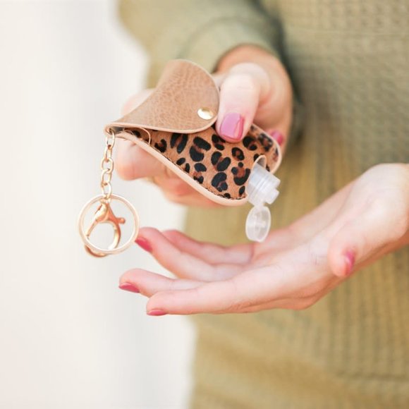 2/$20 Genuine Leather Sanitizer Keychain w/ Bottle - Picture 12 of 14